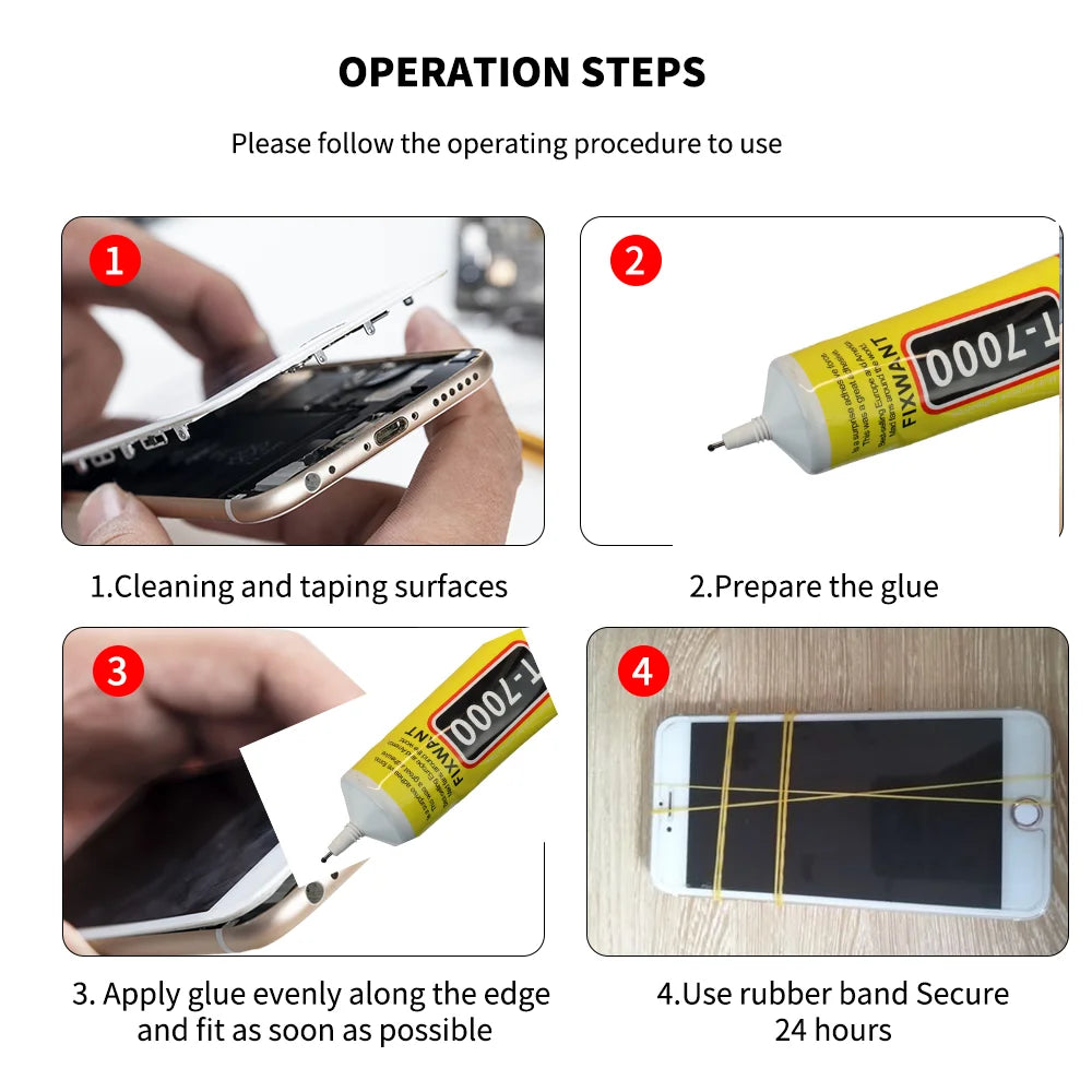 FIXWANT 15/50/110ML T7000 Black Cellphone Tablet Repair Battery Cover LCD Frame Adhesive T-7000 Electronic Components Glue