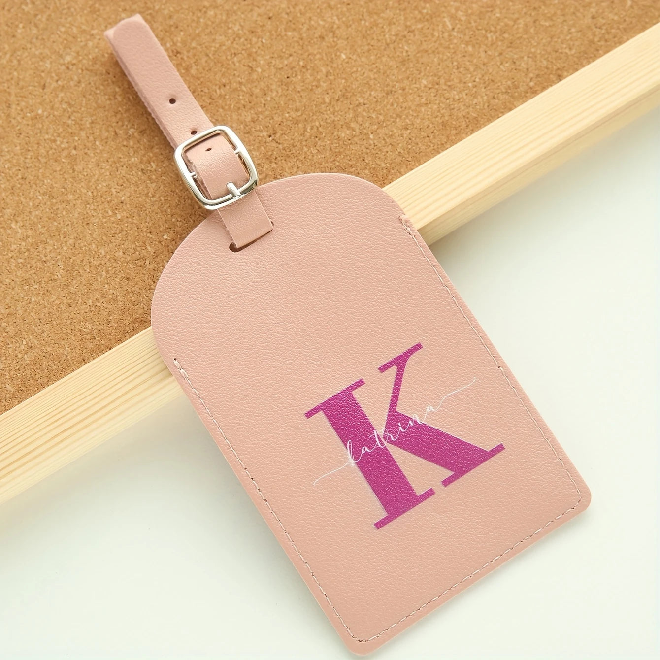 Custom Name&Initial Luggage Tag for Suitcases Personalized Colorful Monogram Name Luggage Tags with Privacy Name Card