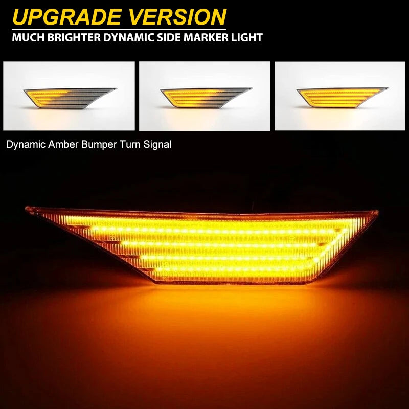 For Honda Civic 10 Gen Fender Side Marker Lights Amber Sequential Turn Signal Lamps White Driving Running Position Light 16-21