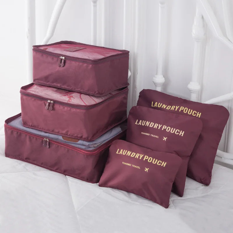 6-Piece Set of Large Oxford Cloth Travel Storage Bags, Suitable for Backpacks and Suitcases, Travel Organizer Bags, Multifunctional and Durable Luggage Organizer Bags, Suitable for Efficient Packing, Essential Travel Accessor