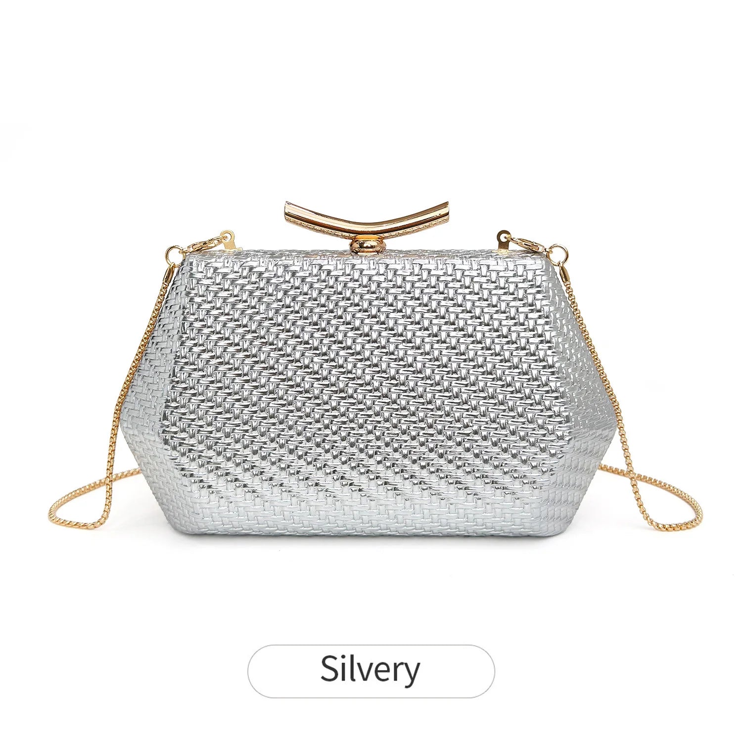 Light luxury woven diamond pattern women's evening bag simple pure colors messenger bag suitable for wedding and party occasions