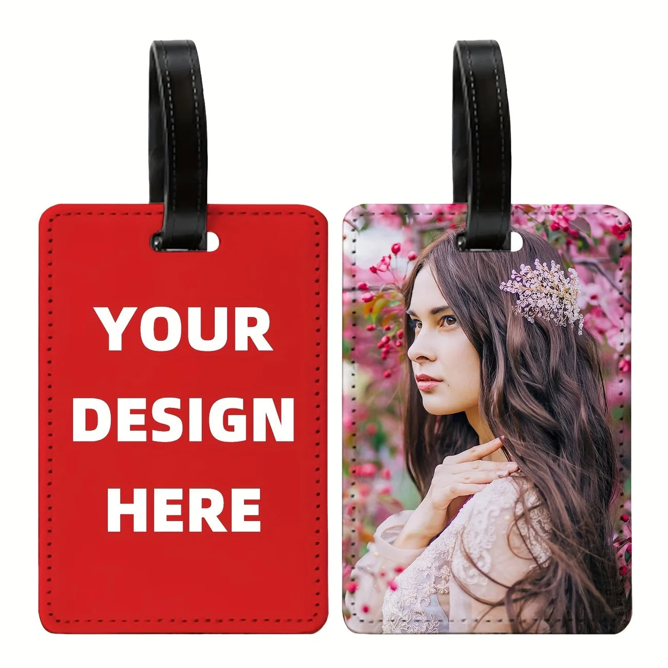 Customized Luggage Tags With Personalized Photos - Suitable for Suitcases, Backpacks and Handbags. Durable PU Travel Document