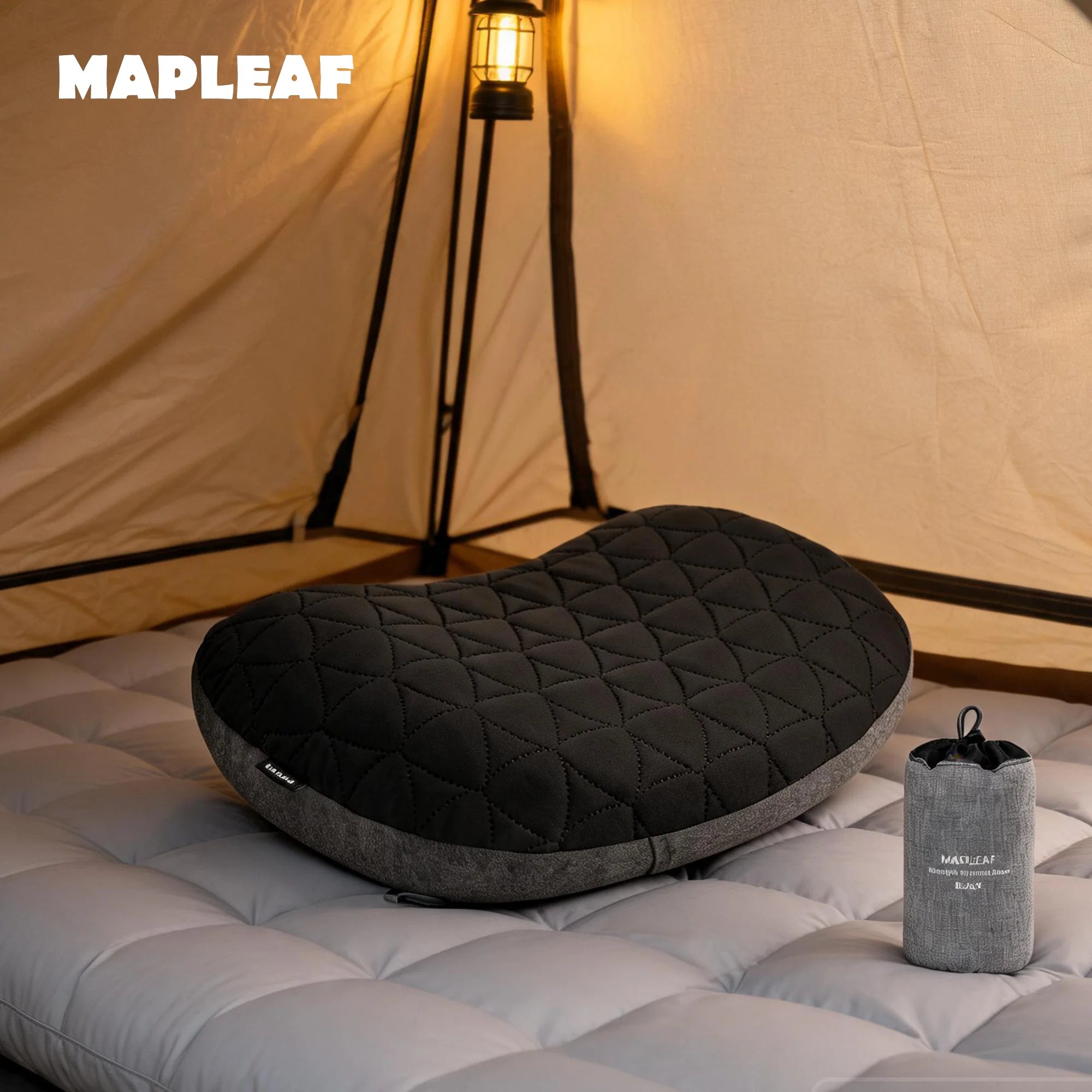 MAPLEAF Inflatable Camping Pillow Portable Neck Pillow Ergonomic Support Adjustable Firmness Neck Support Ultralight Outdoor