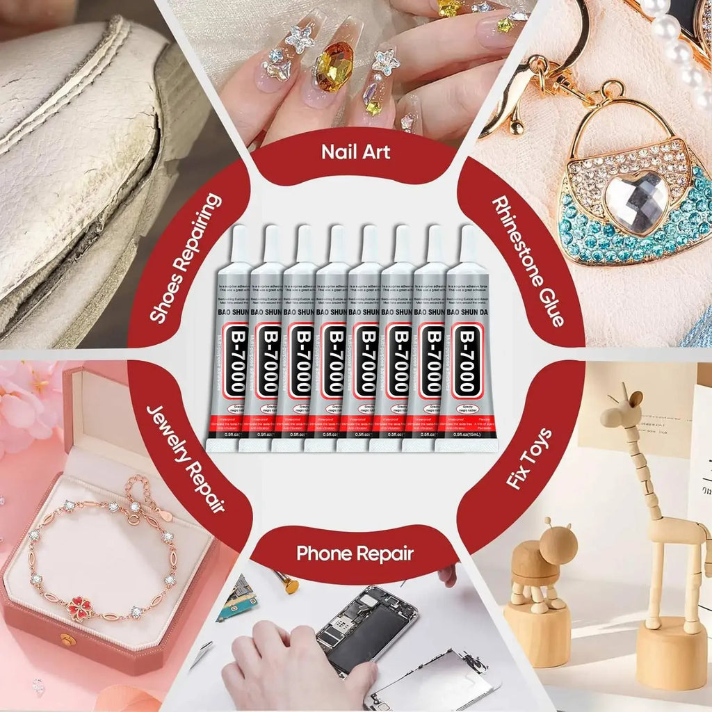 15pcs B-7000 15ML Transparent Phone Screen Repair Glue B7000 Universal Glass Plastic DIY Adhesive With Precision Applicator