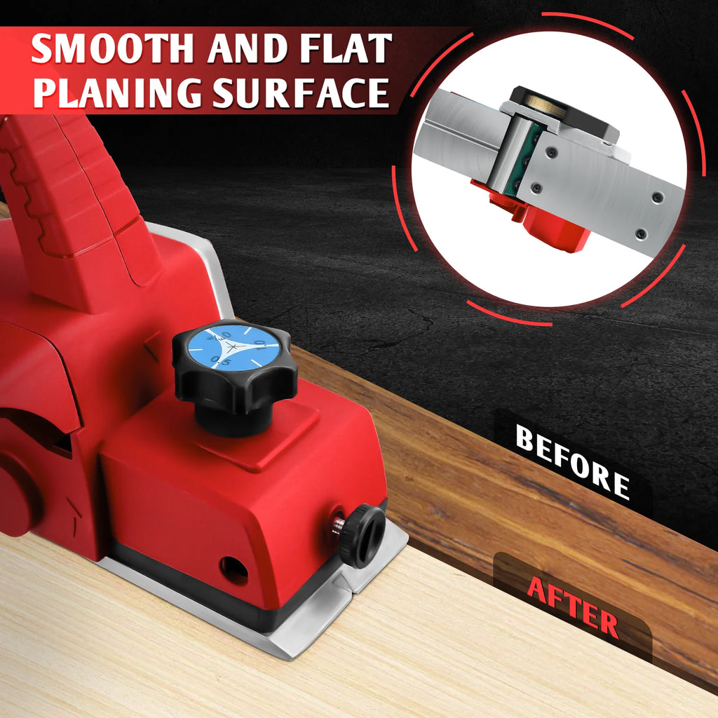 Brushless Electric Planer 15000RPM Cordless Handheld Power Planer Carpenter Home DIY for Milwaukee 18V Battery (No Battery)