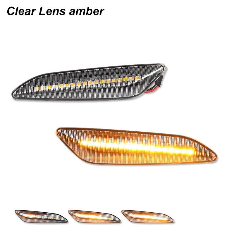 2pc Car Sequential Flashing LED Amber Turn Signal Side Marker Light For Alfa Romeo 147 156 Fiat Egea Tipo Lancia Delta Ypsilon 3