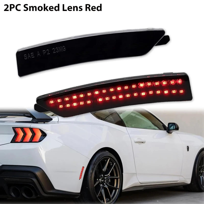 iJDM Car Full LED Dotted Front & Rear Side Marker Light Assembly for Ford Mustang Gen7/S650 2024 2025 DRL Parking Lights