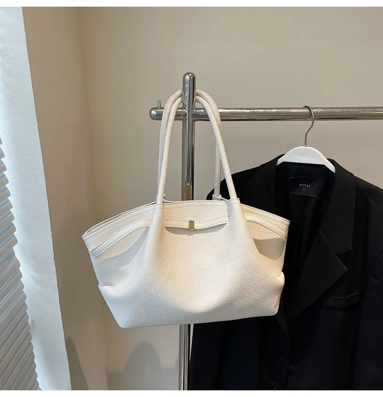 Luxury Fashion Niche Design Soft PU Leather Tote Bag Spacious Capacity Women's Shoulder Bag Crossbody Bag Commuting Travel