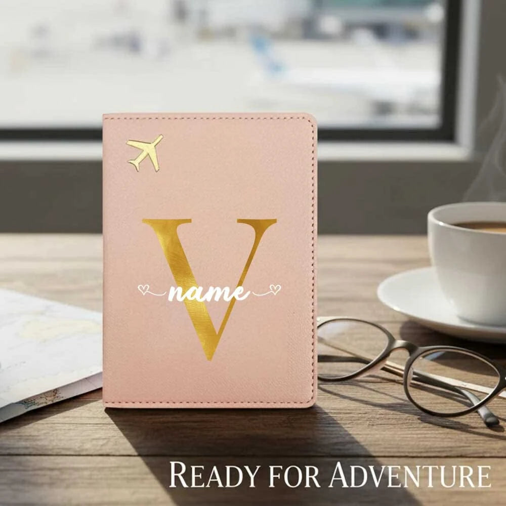 1pc Customized Name PINK Travel PU Passport Cover Passport Holder RFID Organizer Slim Wallet Coin Purse ID Card Case Ultra