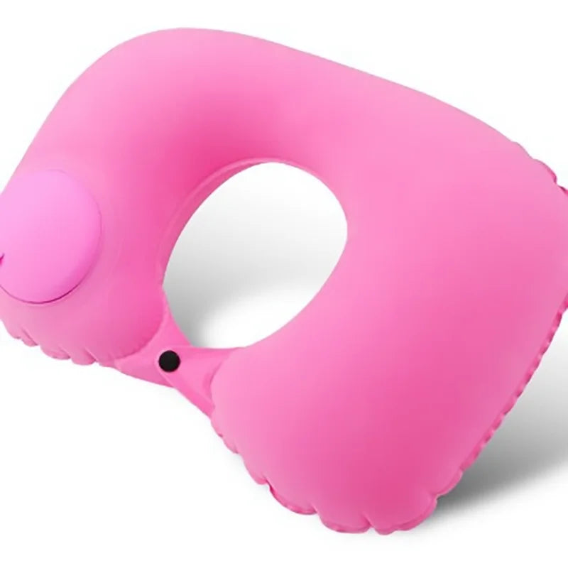 U-Shaped Inflatable Travel Pillow Portable Neck Support Pillow Has Comfortable Sleeping Press Inflatable Neck Pillow