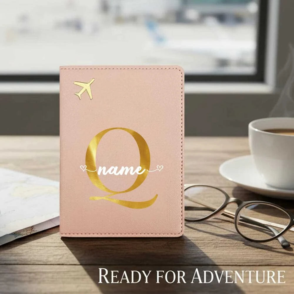 1pc Customized Name PINK Travel PU Passport Cover Passport Holder RFID Organizer Slim Wallet Coin Purse ID Card Case Ultra