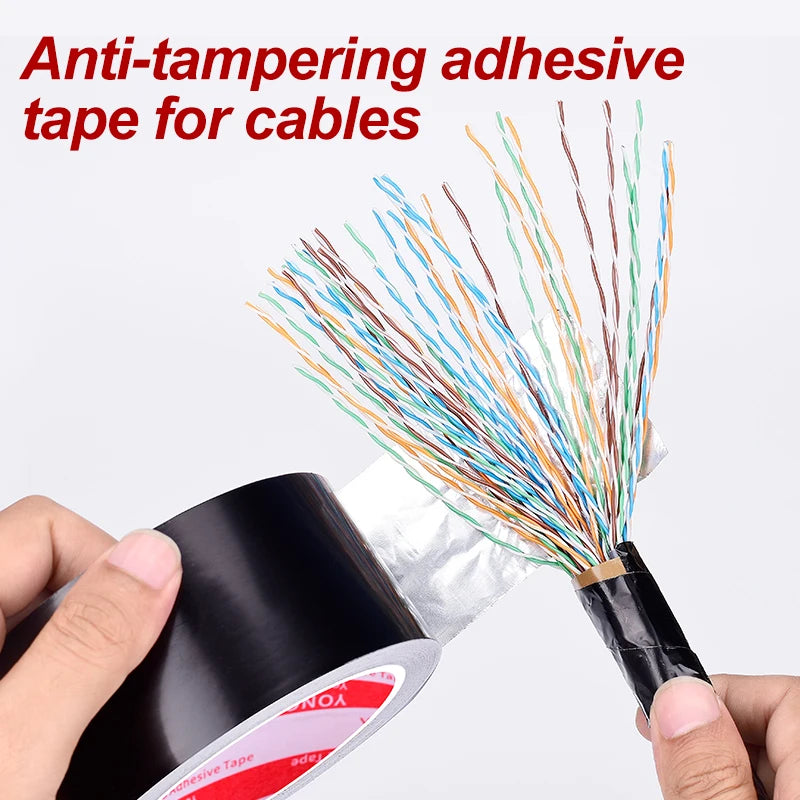 Insulation Aluminum Foil Tape Heat Resistant Aluminum Duct Tape Black Waterproof Fireproof Self Adhesive Tape 20m/50m Length