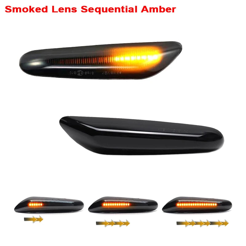 Sequential Flashing LED Turn Signal Side Marker Light For BMW E60 E61 E90 E91 E87 E81 E83 E84 E88 E92 E93 E82 E46 1 3 5 Series