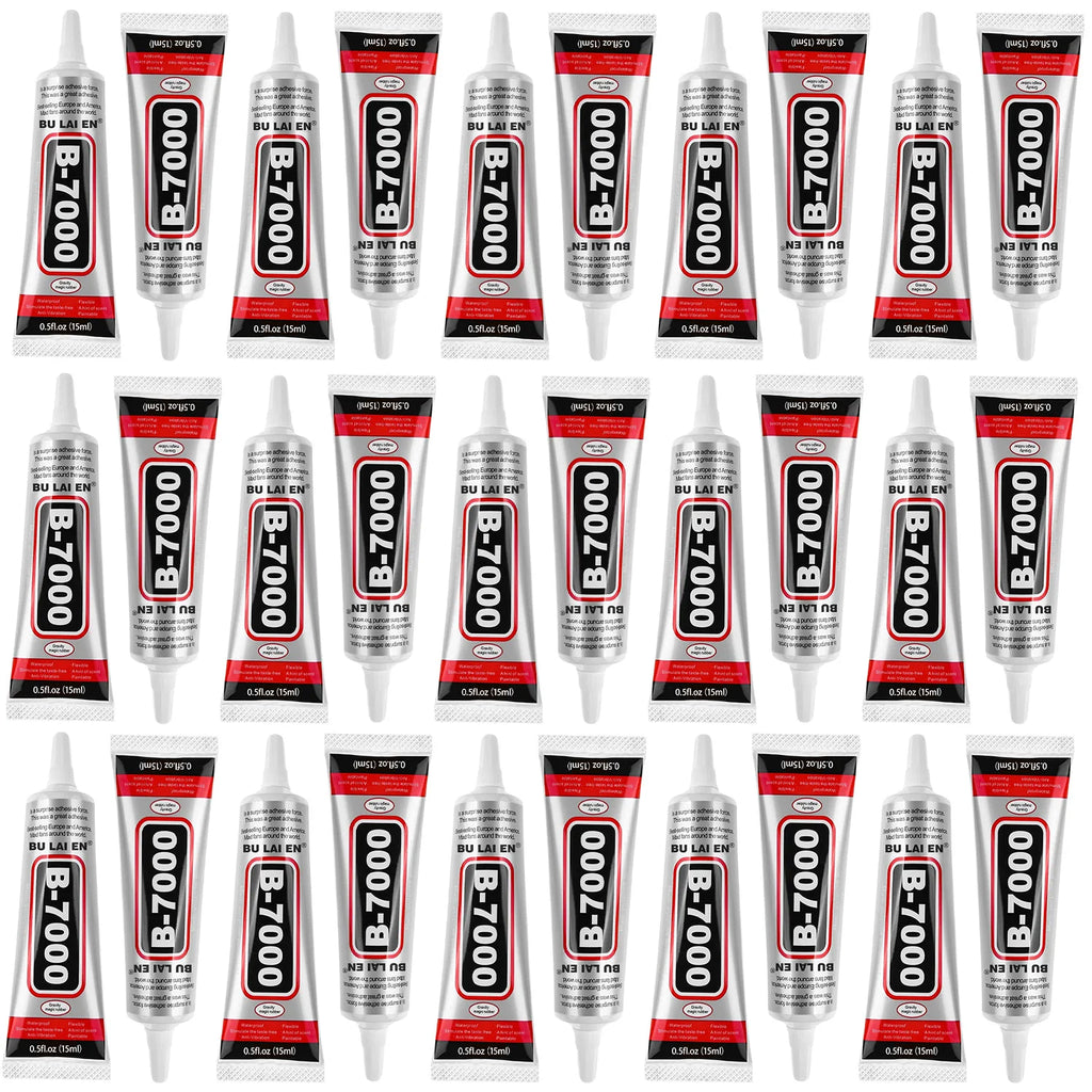 30pcs T7000 Upgrade Black Contact Cellphone Tablet Repair Adhesive,Strong Multi-Purpose Glue T7000 Precision Applicator Glue15mL