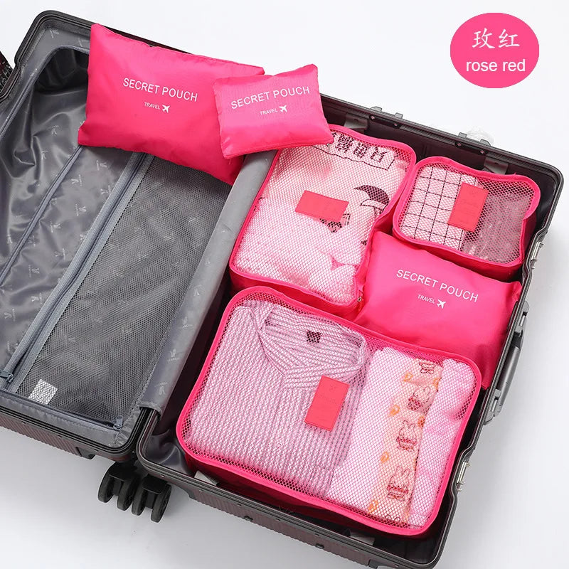 6-Piece Set of Large Oxford Cloth Travel Storage Bags, Suitable for Backpacks and Suitcases, Travel Organizer Bags, Multifunctional and Durable Luggage Organizer Bags, Suitable for Efficient Packing, Essential Travel Accessor