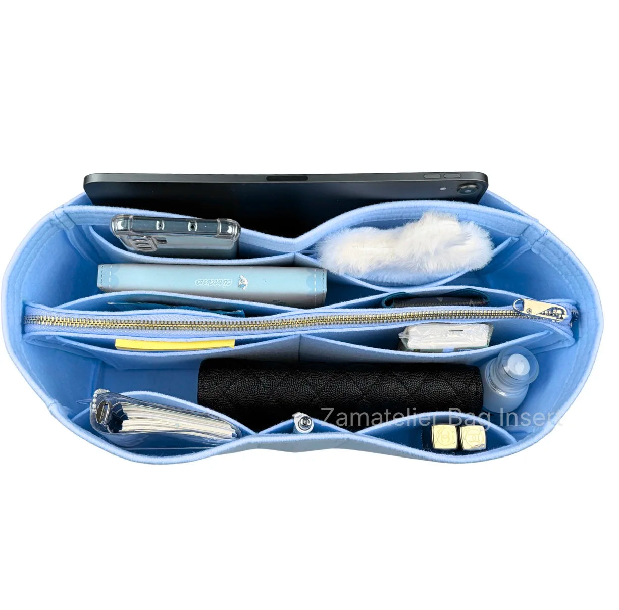 Fit for Picotin 18/22/26/31/, PM/MM/GM Bag Organizer Insert Purse Liner, Felt Purse with Zipper Middle Detachment Pouch Shaper