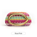 Stylish and colorful woven women's evening bag luxurious metal buckle box shaped clutch gold chain crossbody party evening bag