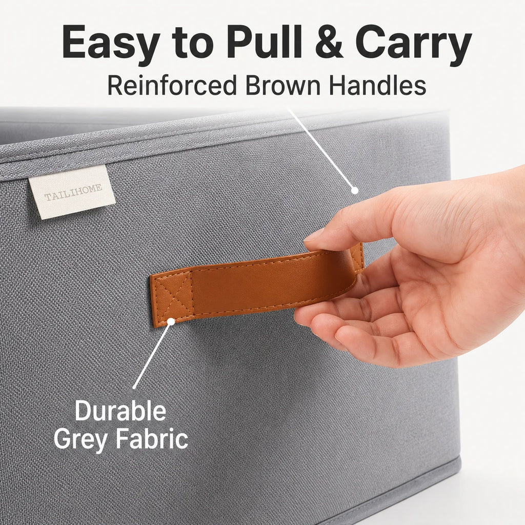 Foldable Shoe Storage Container, Closet Shoe Organizer Box with Clear Cover, Multi Compartment Fabric Storage Bin, Zippered Shoe Storage Case