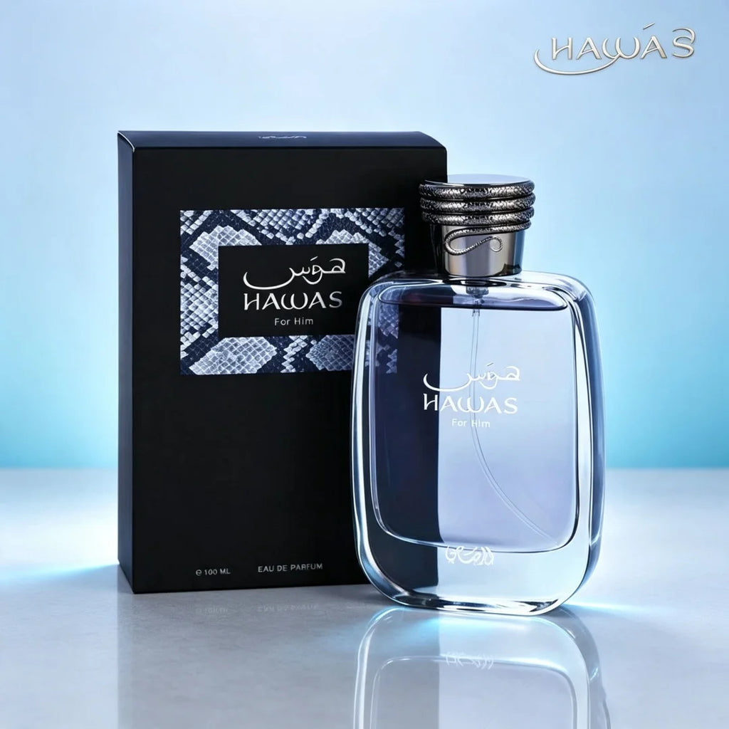 Hawas for Him by Rasasi Men’s Fragrance 100ml , Fresh Apple & Watery Notes Cologne for Casual Daily Use