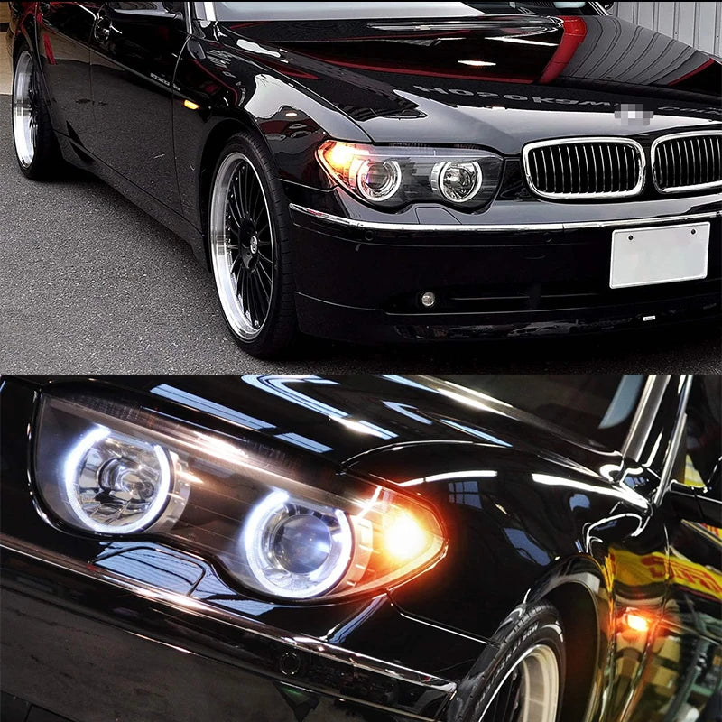 2pcs LED Side Marker Mirror Indicator Lamp Flowing Water Turn Signal Light Amber For BMW 7 Series E65 E66 E67 E68 2001-2008