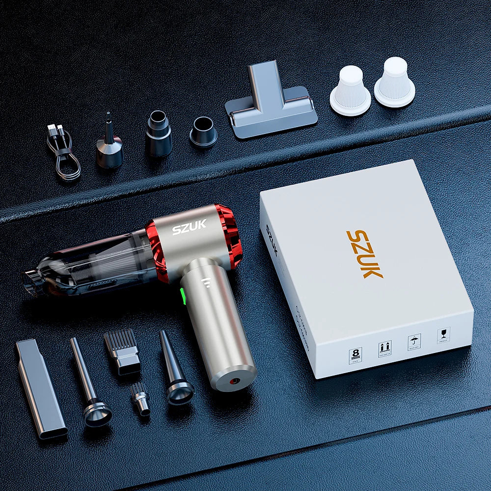 SZUK 985000PA Car Vacuum Cleaner Mini Powerful Cleaning Machine Strong Suction Handheld for Car Wireless Portable Home Appliance