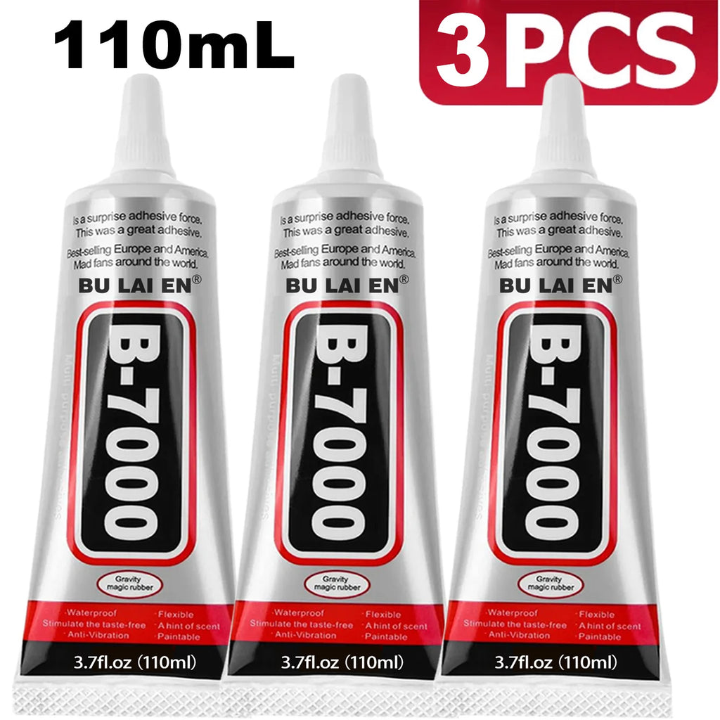 B-7000 Fabric Glue Permanent and Washable Adhesive, No-Sew Fabric Glue for Clothing, Denim, Polyester, Cotton, Flannel Materials