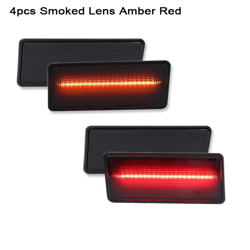 iJDM Smoked Lens Amber/Red Full LED Side Marker Light for 1974-1979 Chevy Corvette C3 Turn Signal Light, Parking Light T10 12V