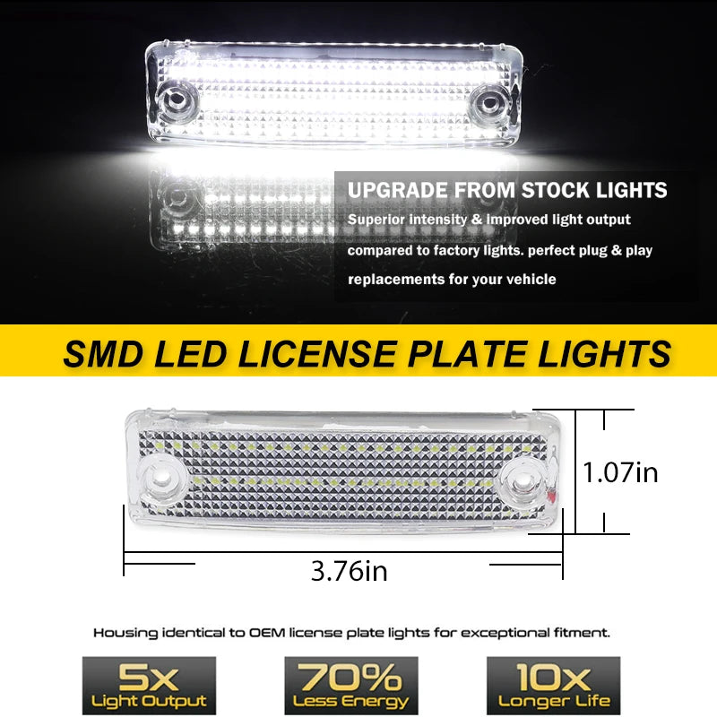 For Toyota 4Runner Sequoia' Land Cruiser Prado 150 Haice 100 Series Sienna Sequoia Hilux Lexus GX470 Led License Plate Light 12V