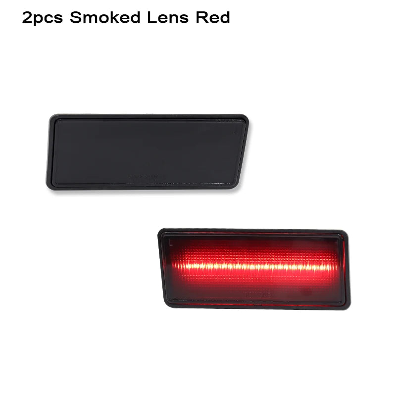 iJDM Smoked Lens Amber/Red Full LED Side Marker Light for 1974-1979 Chevy Corvette C3 Turn Signal Light, Parking Light T10 12V