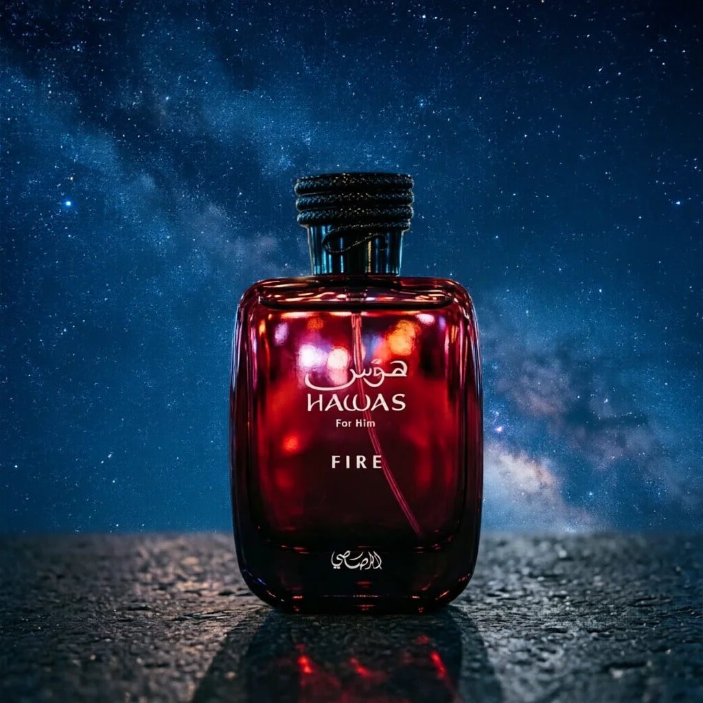 Rasasi Hawas Fire EDP 100ML: Intense Spicy Scent for Men, Long-Lasting Masculine Perfume