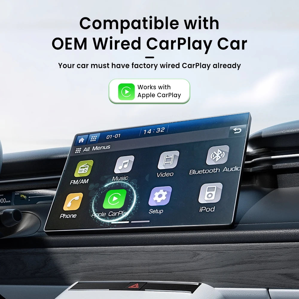 CarlinKit Car TV Mate Converter Video Input HDMI for Fire TV Stick Game or TV Set-top Box USB Adapter for OEM Wired CarPlay Car
