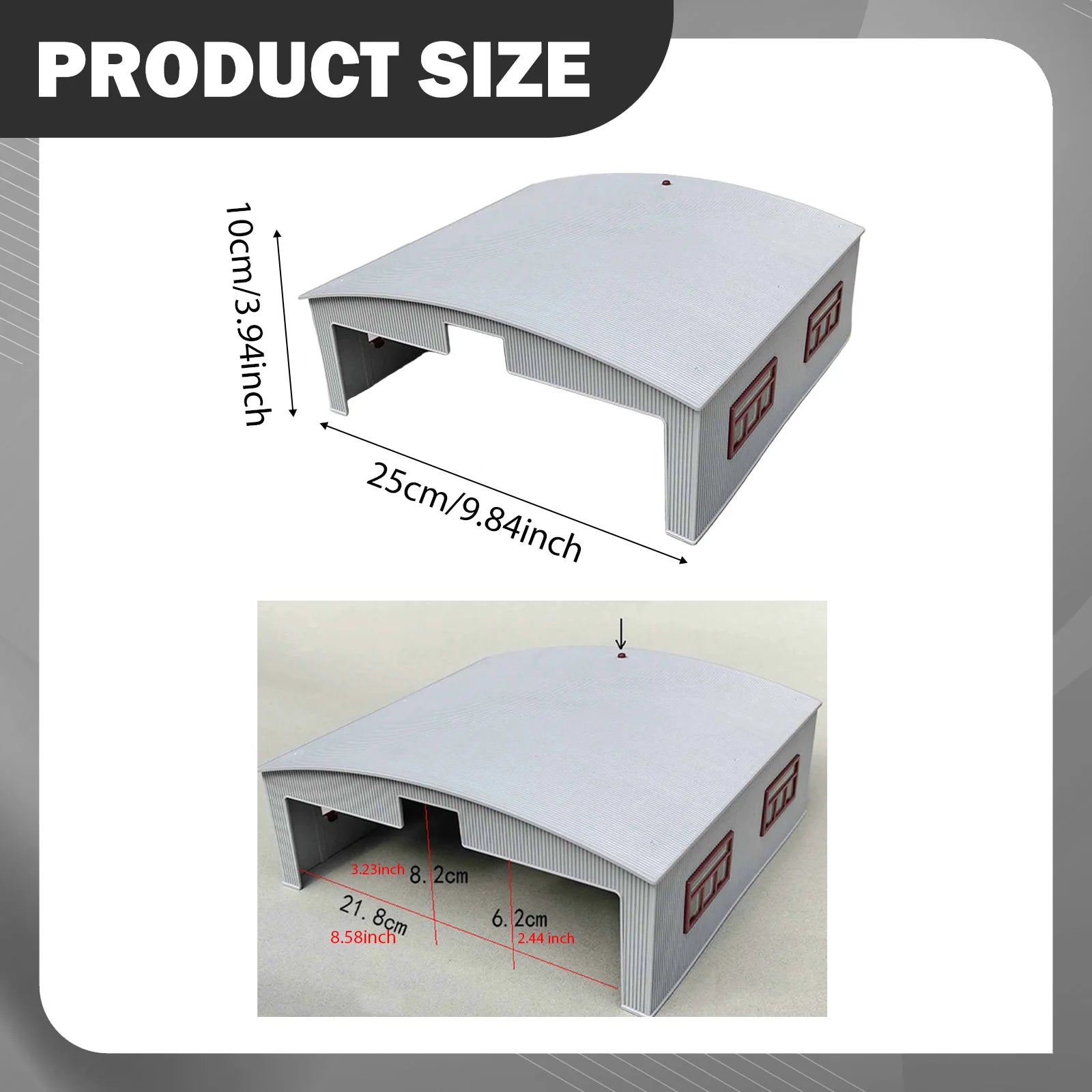Airport Hangar Model with Light Door Window Realistic PP Large-Scale Airplane Parking Kit for 1/144 1/72 Aircraft Display