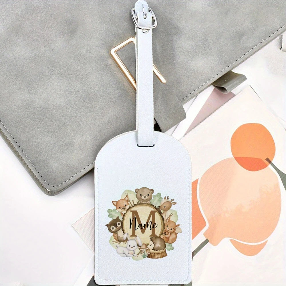 Personalized Name Luggage Tag - Custom Wild Animal Print (Name/Number/Initials) - Durable Suitcase Identifier for Travel Bags