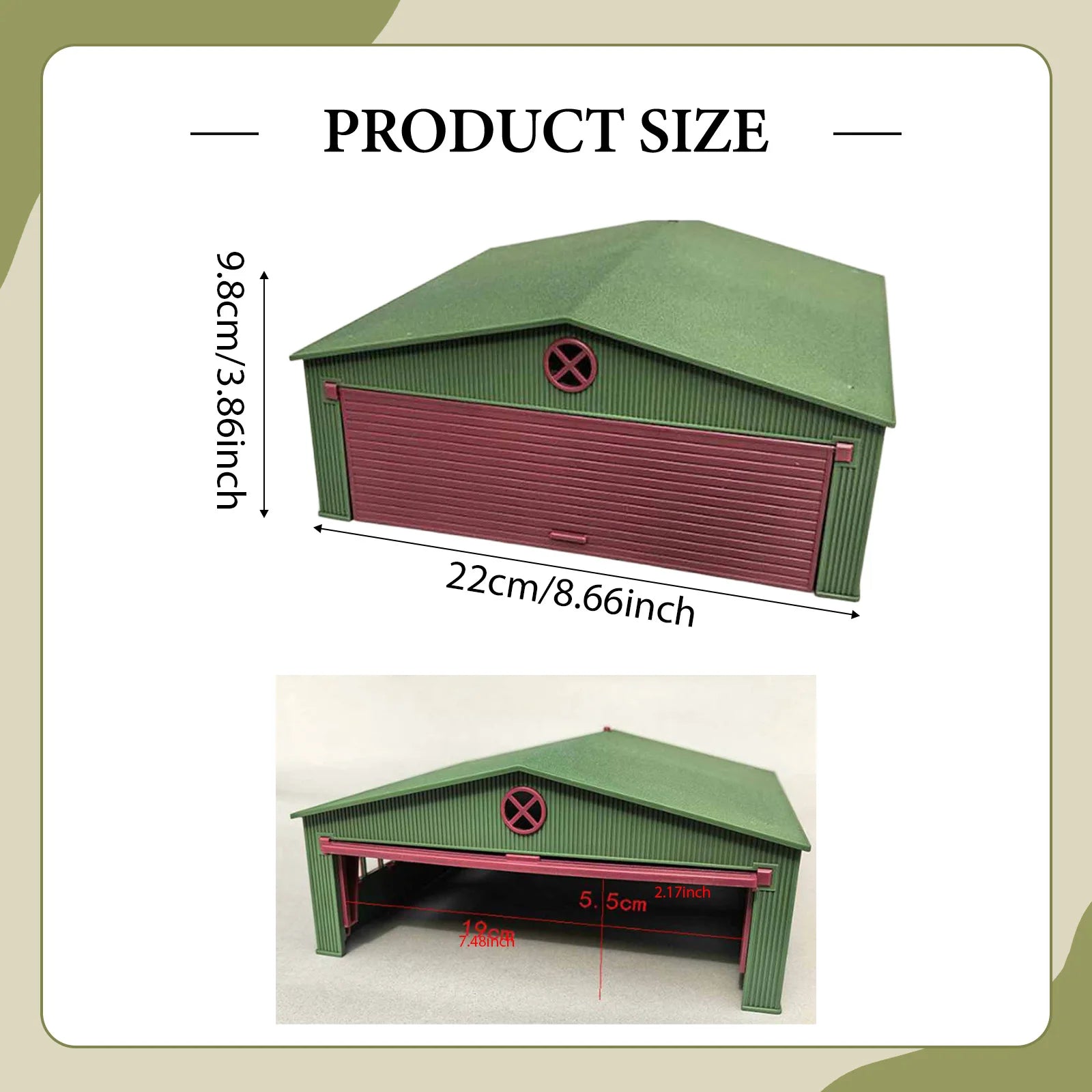 Airport Hangar Model with Light Door Window Realistic PP Large-Scale Airplane Parking Kit for 1/144 1/72 Aircraft Display