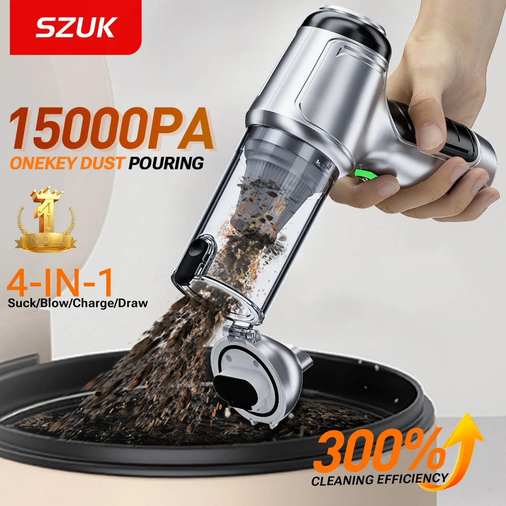 SZUK Mini Car Vacuum CIeaner 15000PA Wireless  Handheld Cleaning Machine Powerful Portable Blower Vacuum Cleaner For Car Hom