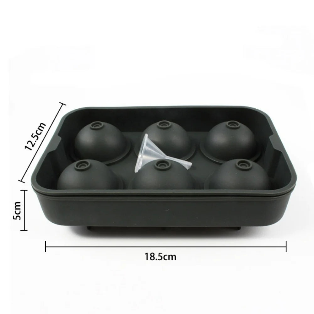 Silicone ice cube tray, large round ice cubes and square ice cubes, BPA-free, reusable, with lid, suitable for cocktails, whisky