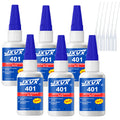 401 Super Glue Dries Instantly Instant Adhesive Bond Clear All-Purpose Universal for Plastic Wood Metal Rubber Leather 20g 6 Pcs