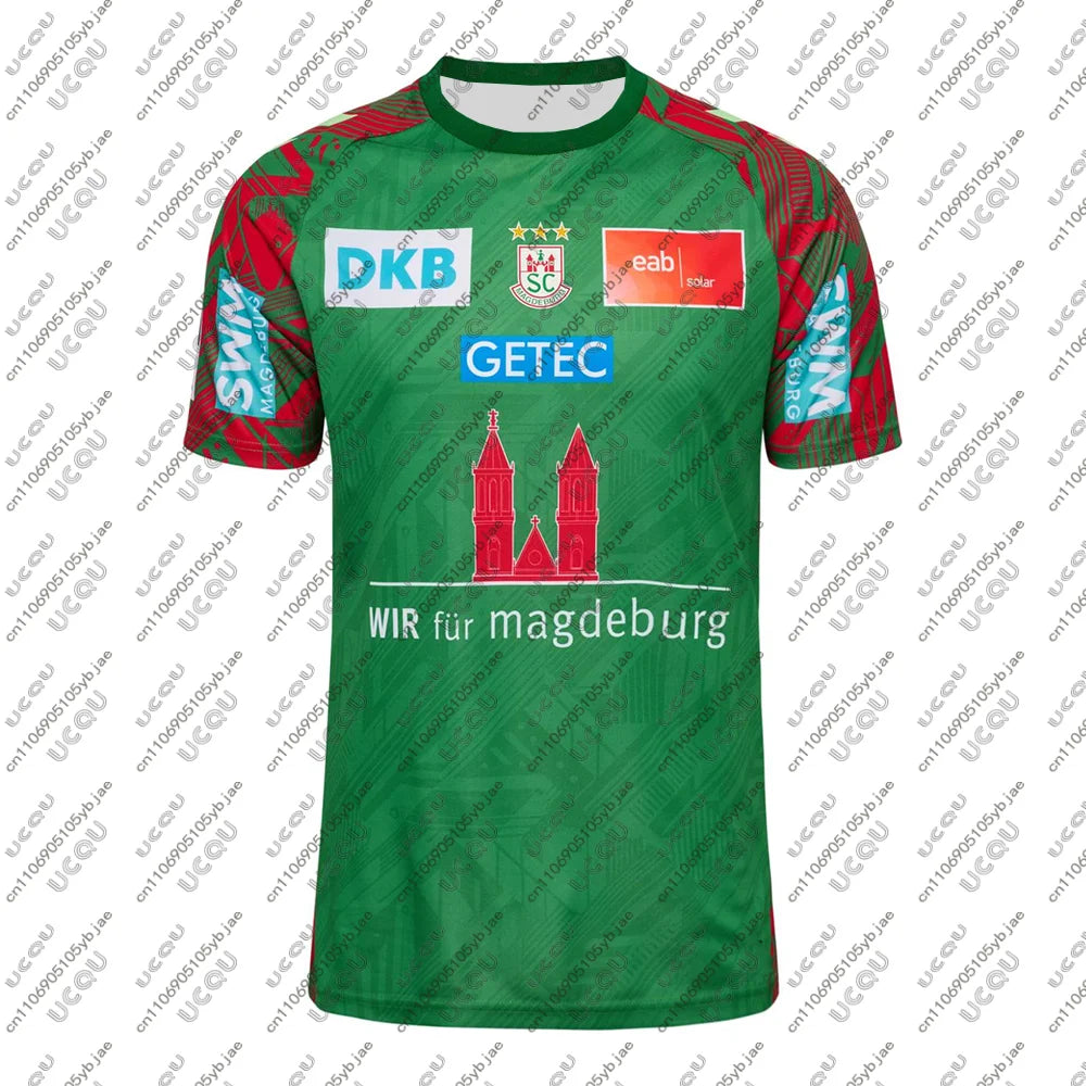 2025/26 Men Kids Hot Clothes Team Home Male Top Away Sportswear M-Magdeburg Home T Shirt Away Tee Gift Handball Jersey