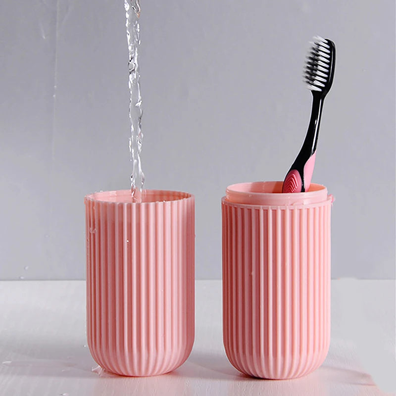 Travel Portable Toothbrush Cup Bathroom Toothpaste Holder Storage Case Organizer Toiletries Storage Cup Creative Economic Box