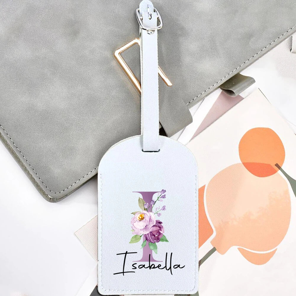 Personalized Initial & Name Luggage Tag - Custom Suitcase Tag Suitable for Travel, Lightweight Label with Your Letter/Name