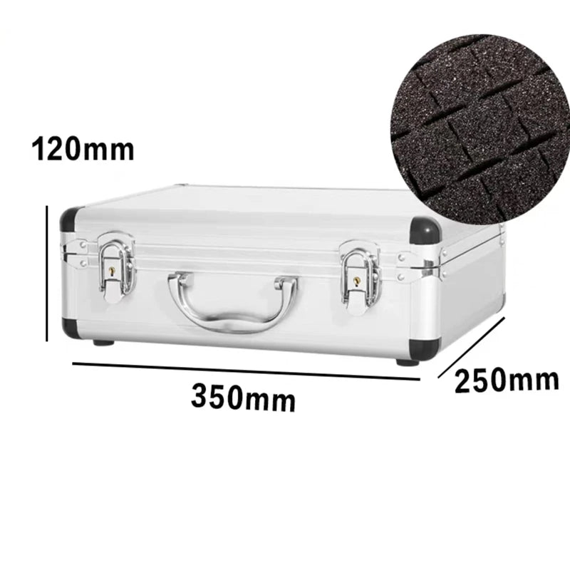 Toolbox Aluminum Alloy Suitcase Instrument Box Equipment File Box Cosmetic Case Tool Box with Sponge