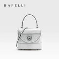BAFELLI 2026 New Arrival: Unique Cracked Leather Shoulder Bag with Cat Head Design, Luxury Brand Mini Crossbody Bag