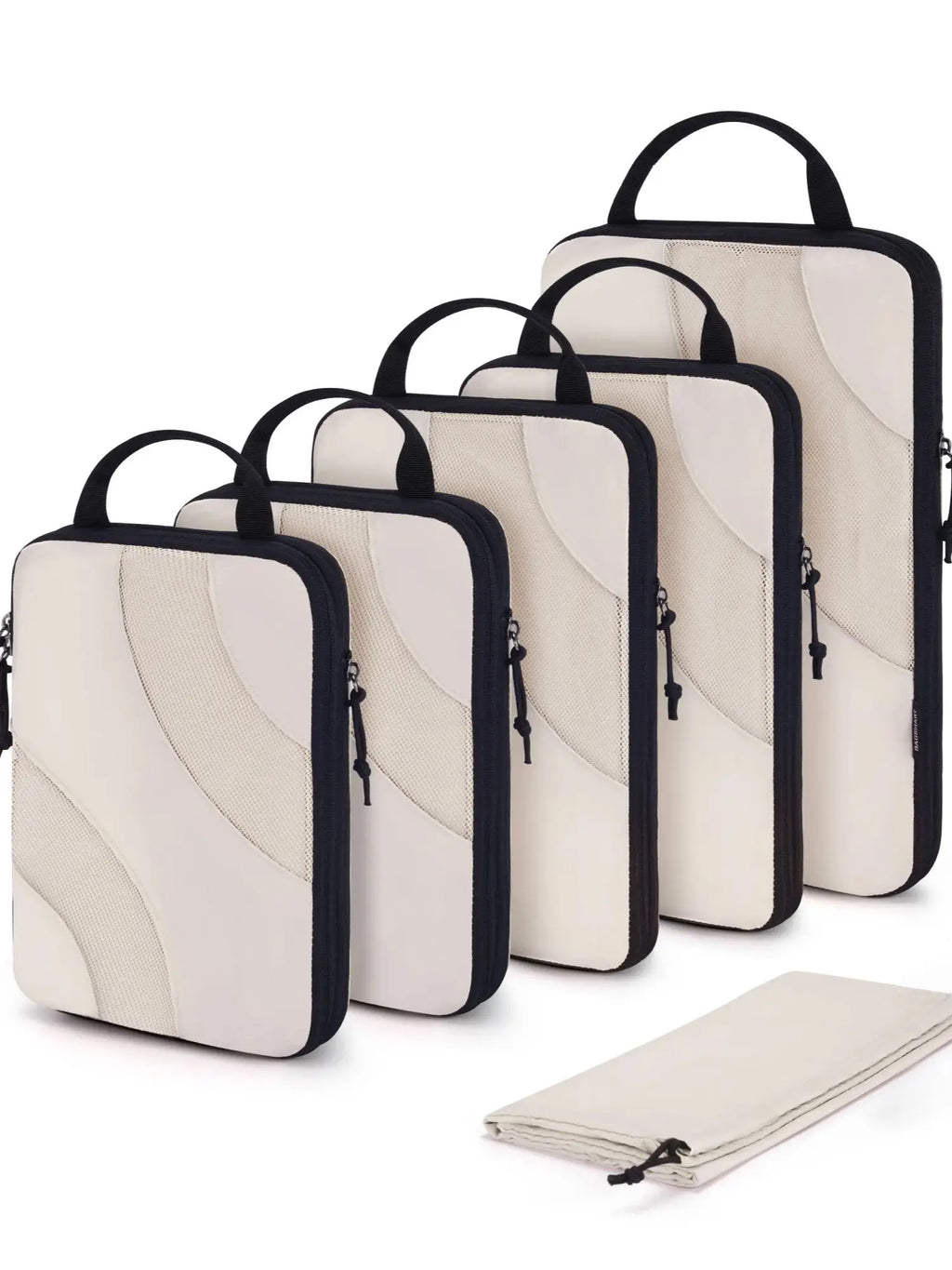 BAGSMART 6 Set Compression Packing Cubes for Travel Lightweight Suitcase Organizers Bag Set Travel Cubes for Luggage