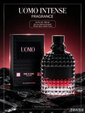Uomo Born in Roma Intense EDP 3.4 Fl Oz 100ml, Deep Woody Leather Spicy Aromatic Men's Cologne with Bergamot Lavender Vanilla Cedar Musk, Long Lasting Bold Scent with Strong Projection for Night Out Date Evening Fall Winter,