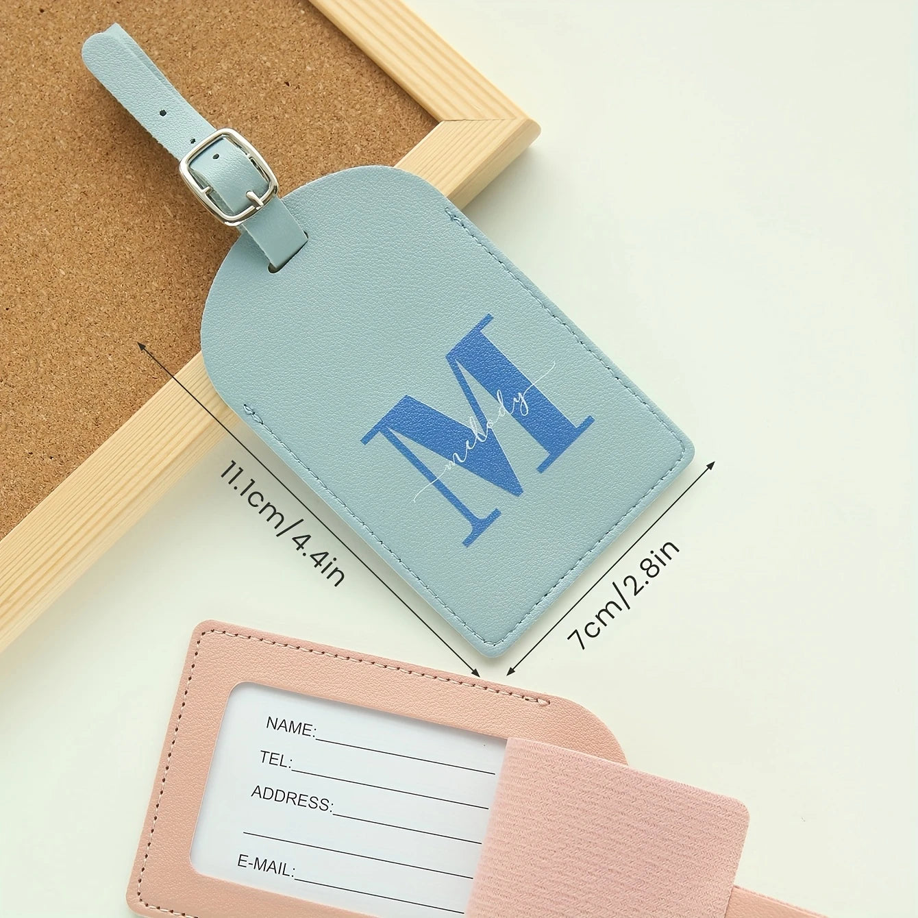 Custom Name&Initial Luggage Tag for Suitcases Personalized Colorful Monogram Name Luggage Tags with Privacy Name Card