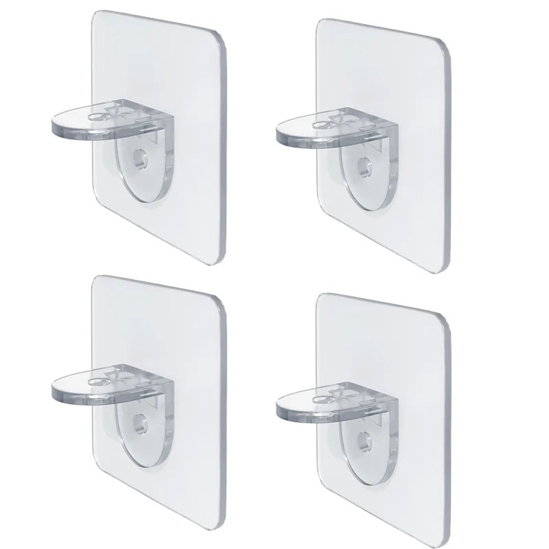 Shelf Bracket Adhesive Nail Self-Adhesive Wardrobe Shelf Bracket Clip Wall Hanging Bracket Partition Non Punching Strong Bracket