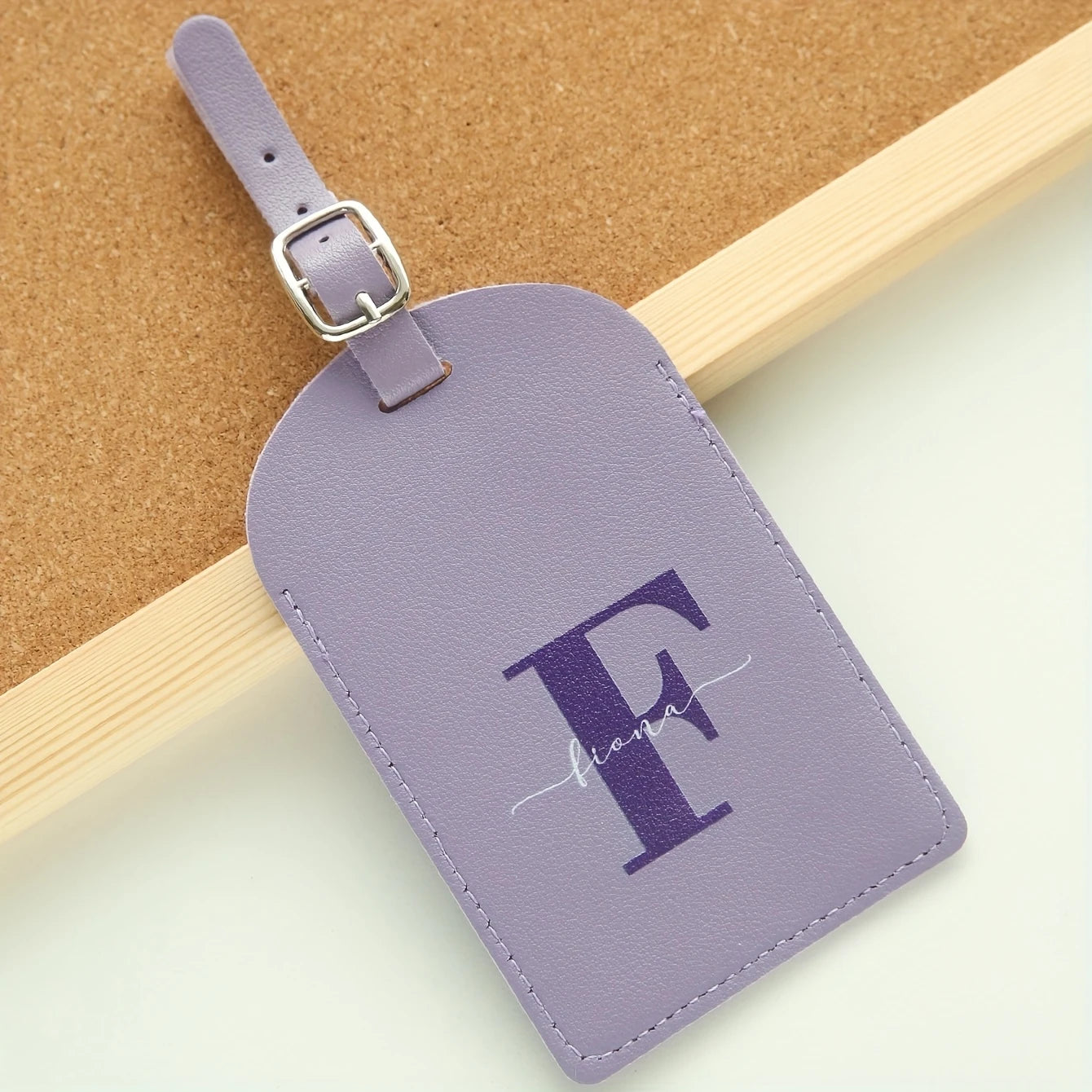 Custom Name&Initial Luggage Tag for Suitcases Personalized Colorful Monogram Name Luggage Tags with Privacy Name Card