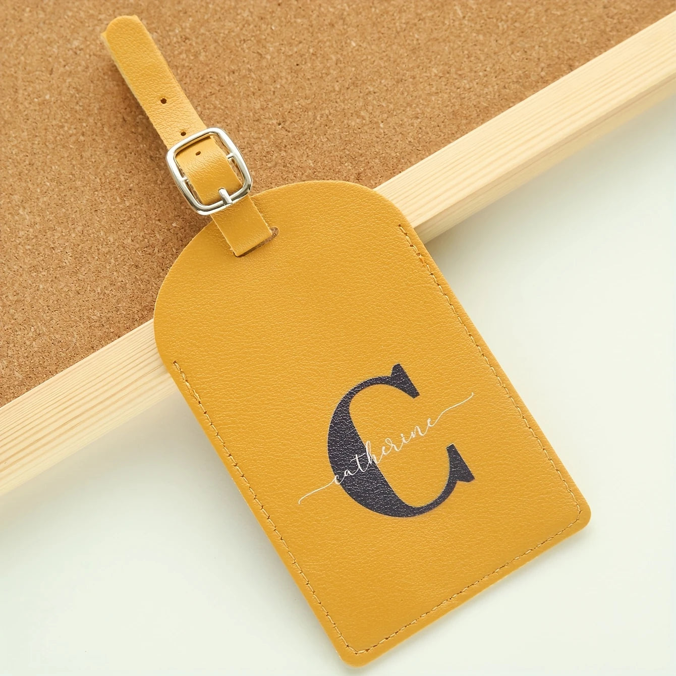 Custom Name&Initial Luggage Tag for Suitcases Personalized Colorful Monogram Name Luggage Tags with Privacy Name Card