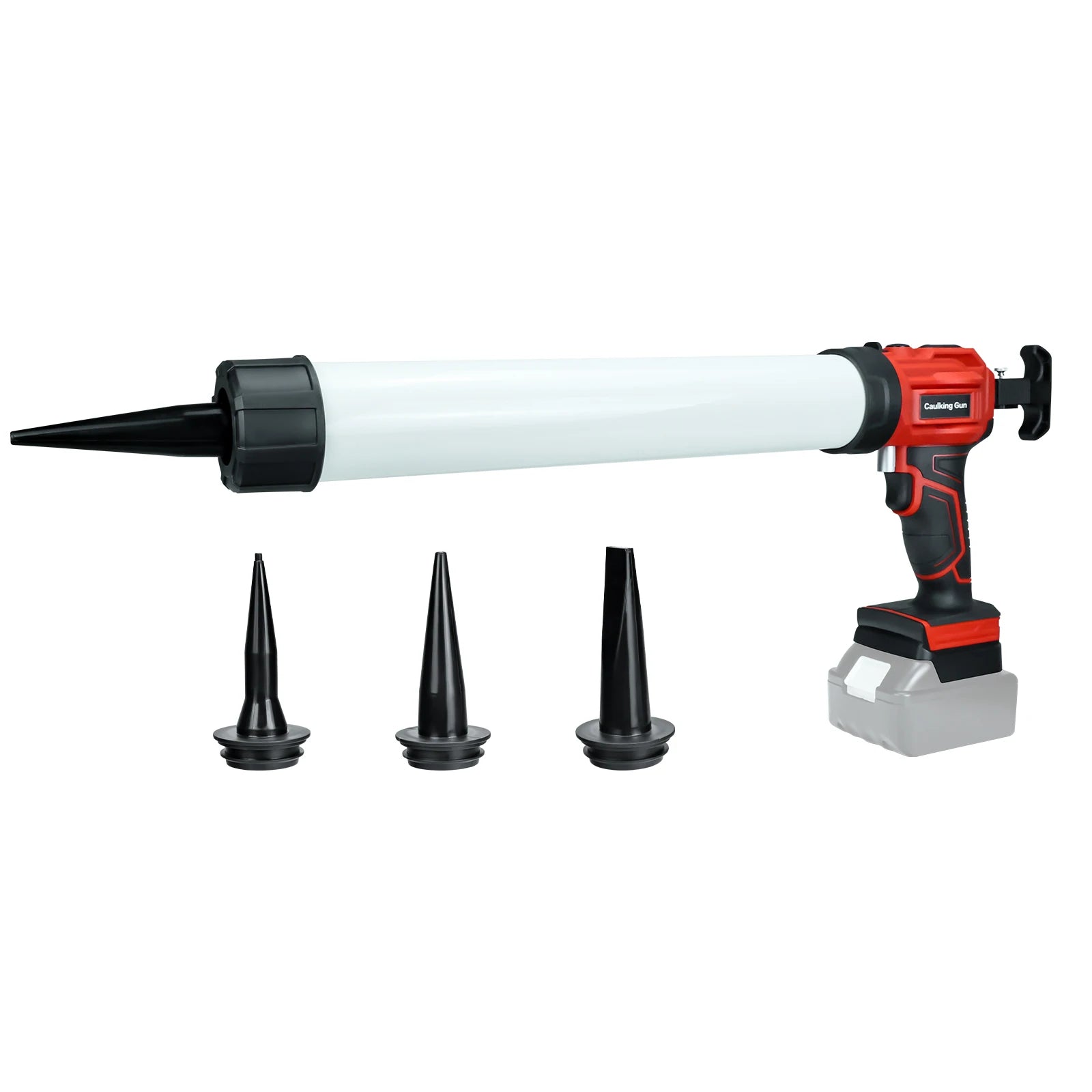 20oz/600ml Cordless Caulking Gun for Dewalt/Makita/Milwaukee 18/20V Battery 4 Adjustable Speeds Sausage Caulk Gun (No Battery)