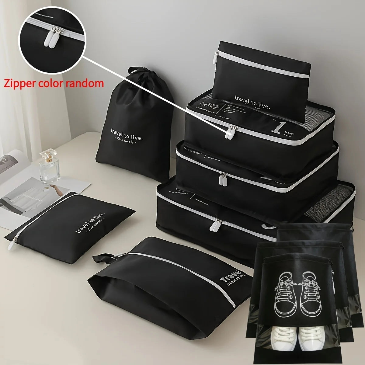 New luggage sorting bag 10 piece portable travel storage bag luggage clothing classification sorting storage bag